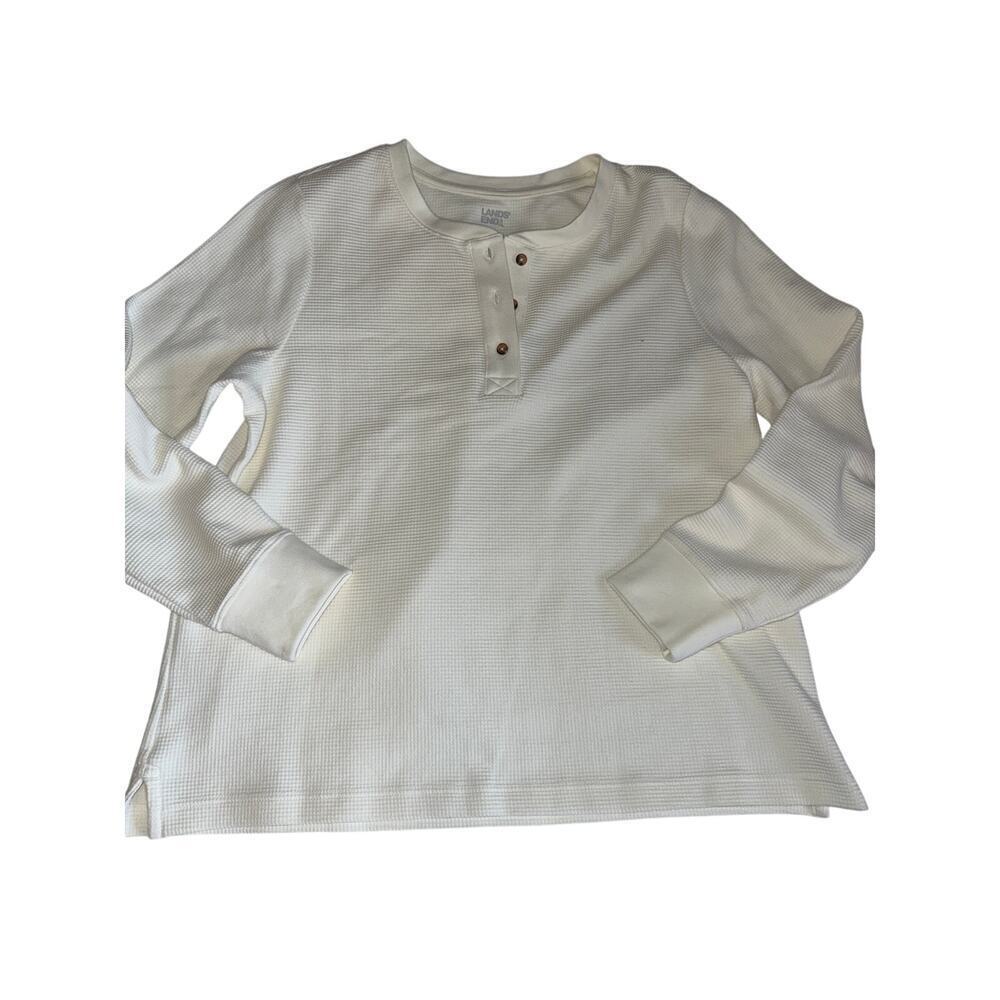 LANDS END waffle weave top size L Large 14/16
